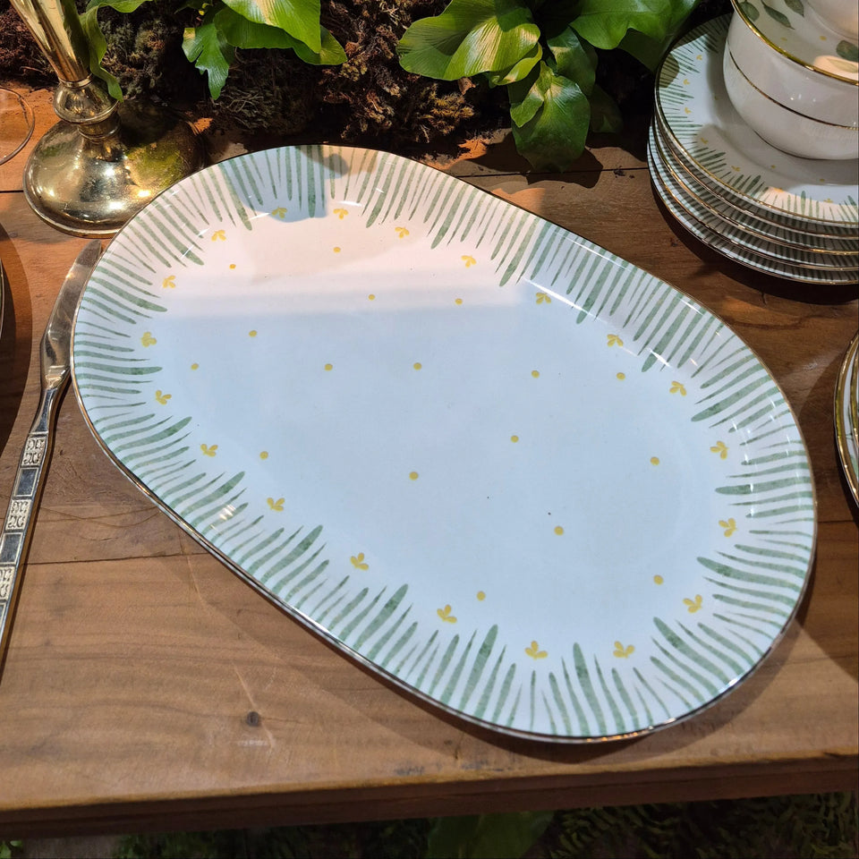 Travessa Cerâmica Donatella Filete Ouro 34,4x22,2cm Alleanza