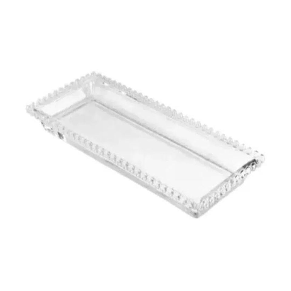 Travessa Cristal Pérola Bolinha 30x13x3cm