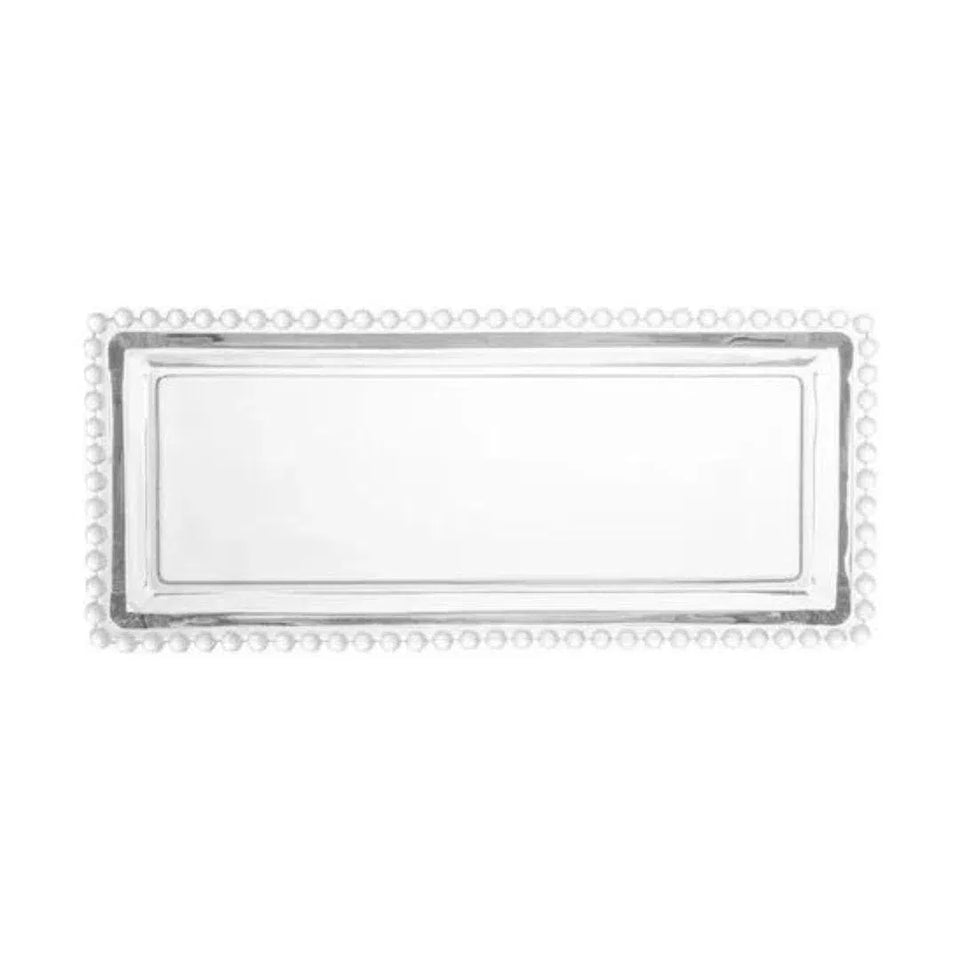 Travessa Cristal Pérola Bolinha 30x13x3cm