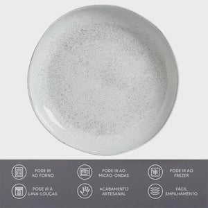 Travessa G Redonda Stoneware Orgânico Echo 36cm Porto Brasil
