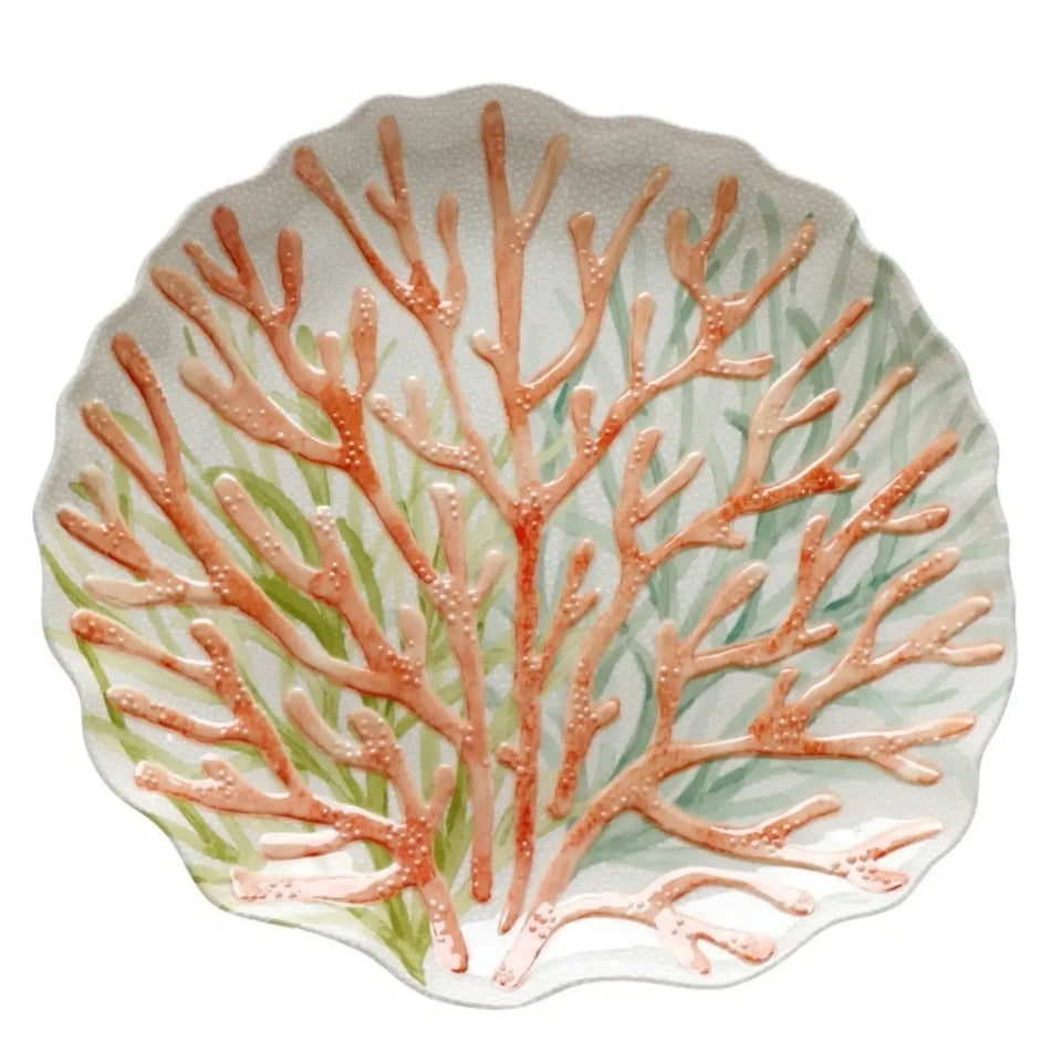 Travessa Melamina Desenho Coral Colorida 42,7x40,3x4,5cm