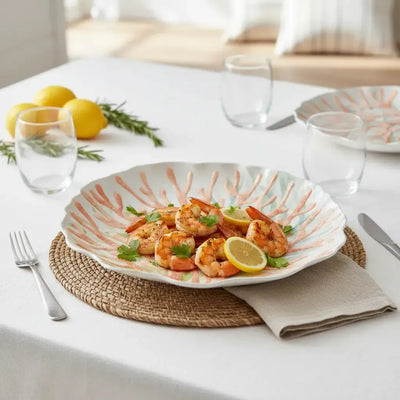 Travessa Melamina Desenho Coral Colorida 42,7x40,3x4,5cm