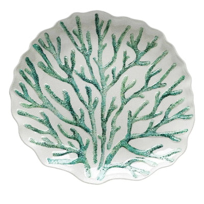 Travessa Melamina Desenho Coral Verde 42,7x40,3x4,5cm