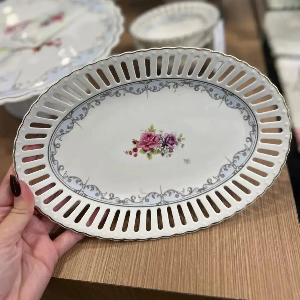 Travessa Oval New Bone China Mon Cheri 25x17,5x2,3cm L'Hermitage