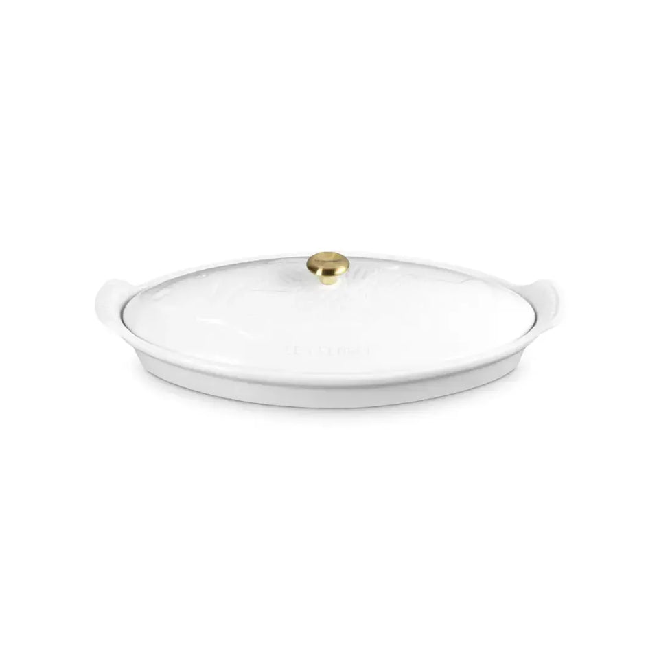 アスティエ　Crésus Oval プラッター 34cm Travessa Oval para Peixe 34cm Cerâmica Branca Le Creuset – Let's
