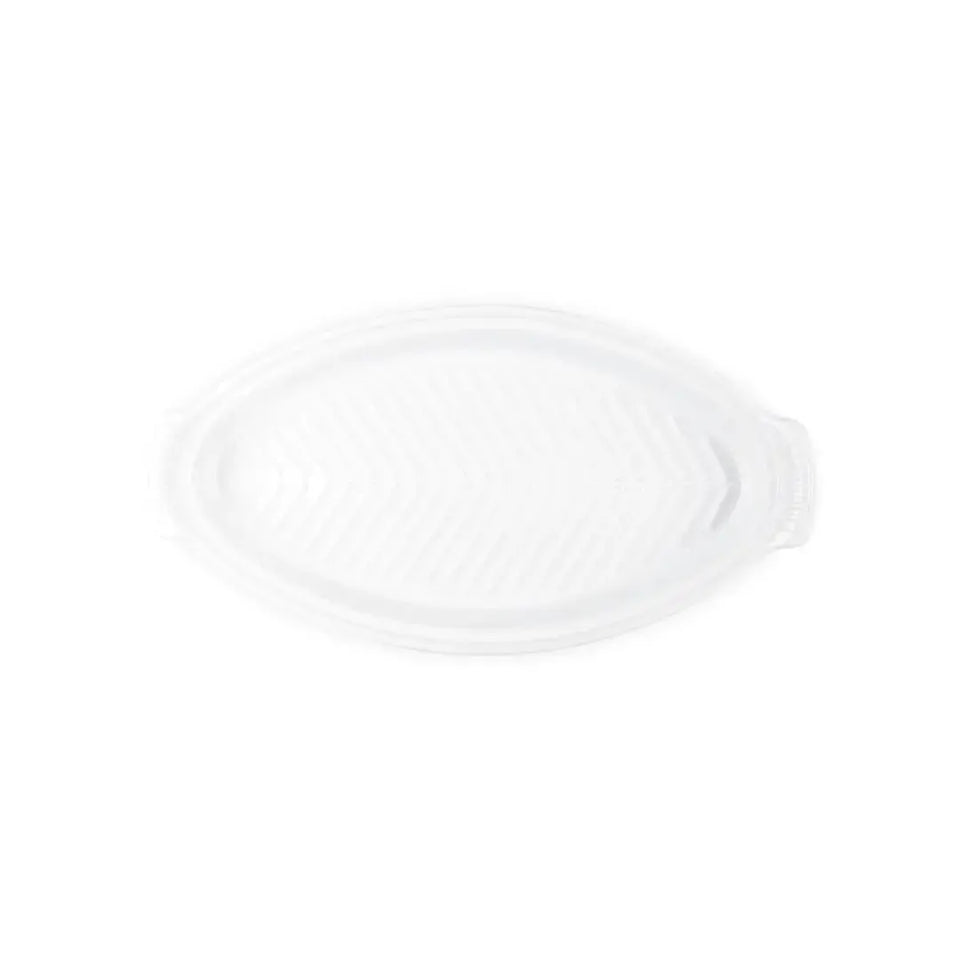Travessa Oval para Peixe Cerâmica Com Tampa Heritage Branca 34cm Le Creuset
