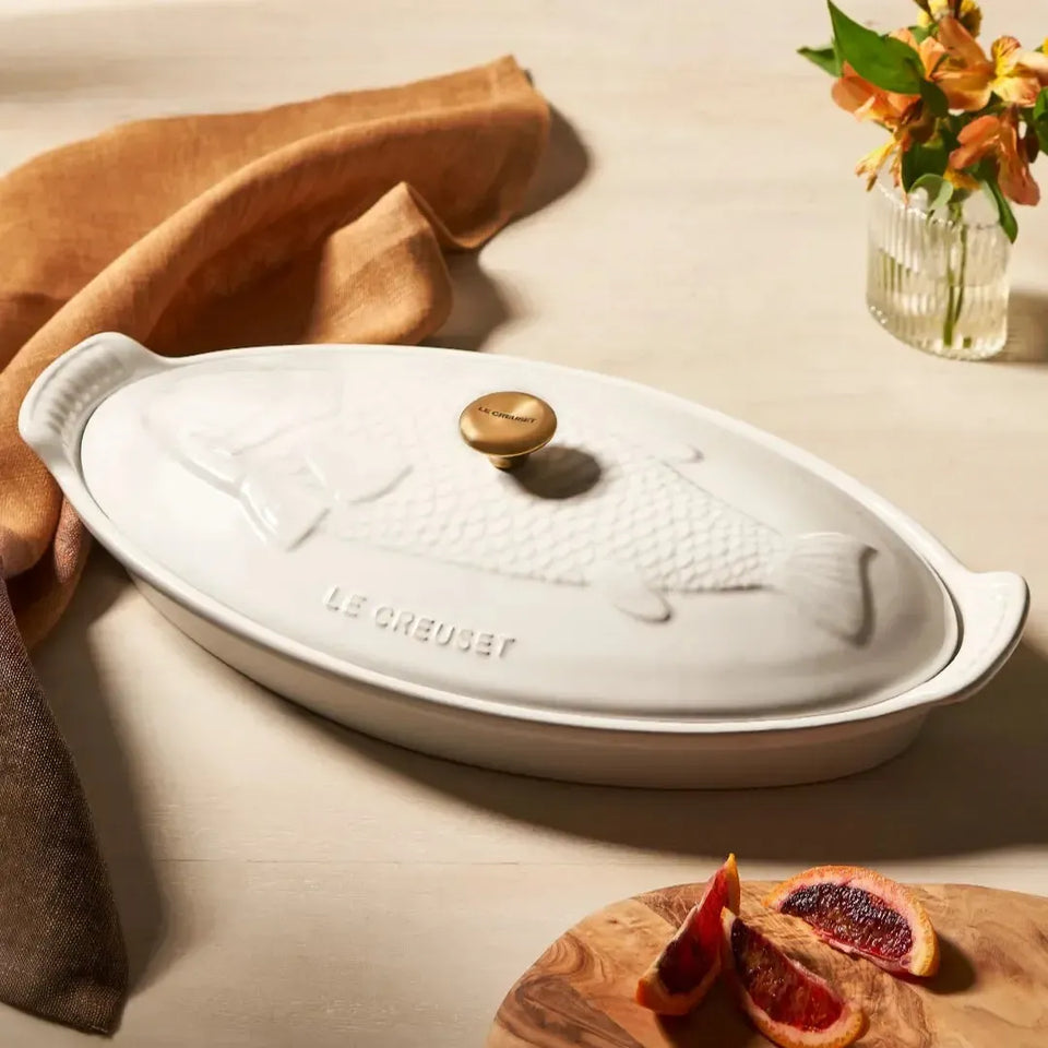 Travessa Oval para Peixe 34cm Cerâmica Branca Le Creuset – Let's