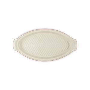 Travessa Oval para Peixe Cerâmica Com Tampa Heritage Vermelha 34cm Le Creuset