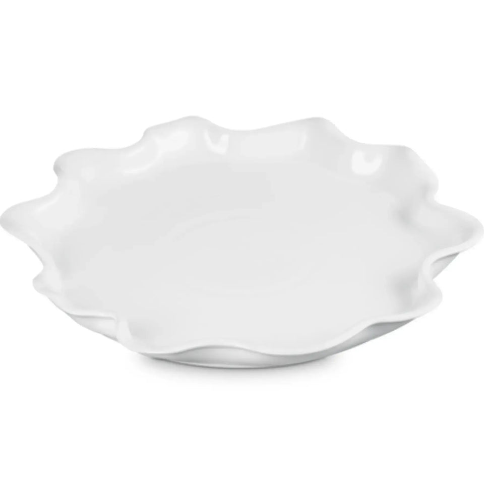 Travessa Redonda Cerâmica Ruffle Branca 36cm Le Creuset