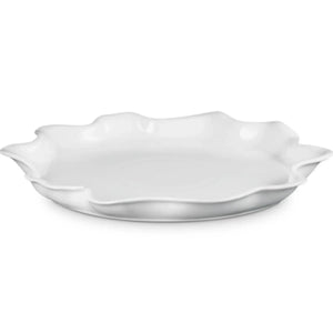 Travessa Redonda Cerâmica Ruffle Branca 36cm Le Creuset