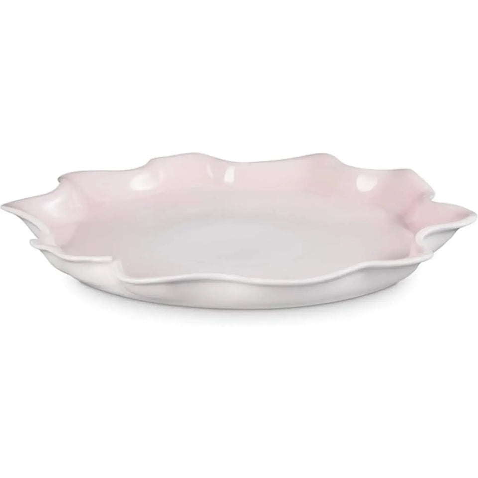 Travessa Redonda Cerâmica Ruffle Shell Pink 36cm Le Creuset