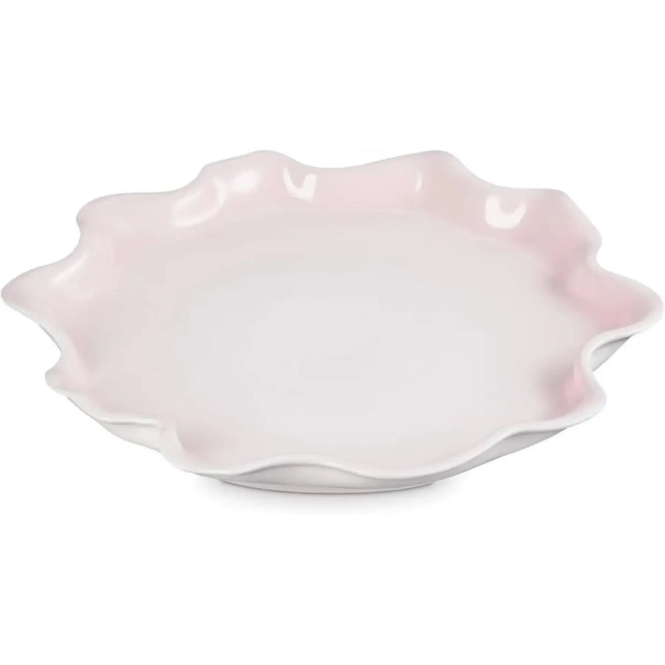 Travessa Redonda Cerâmica Ruffle Shell Pink 36cm Le Creuset