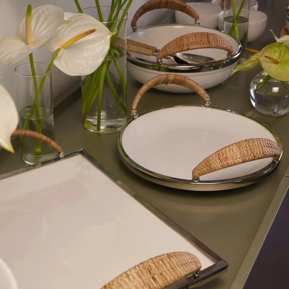 Travessa Redonda de Cerâmica com Alças Object Bahali 28cm