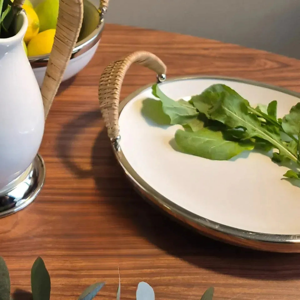 Travessa Redonda de Cerâmica com Alças Object Bahali 34cm