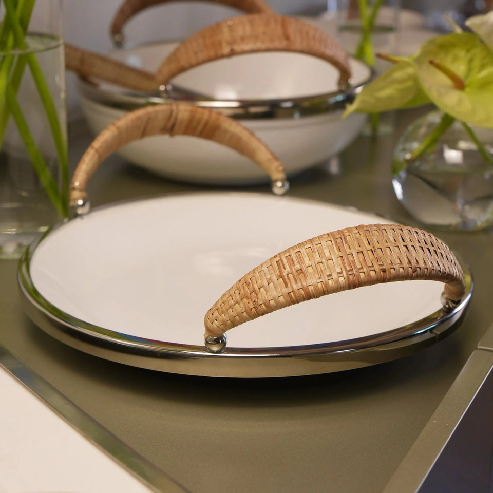 Travessa Redonda de Cerâmica com Alças Object Bahali 28cm