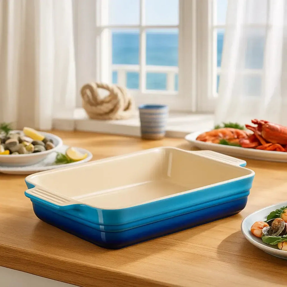 Travessa Retangular Cerâmica Clássica Azure 25cm Le Creuset
