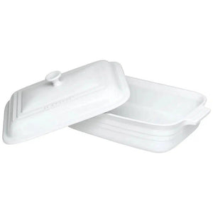 Travessa Retangular Cerâmica Com Tampa Branco 32cm Le Creuset