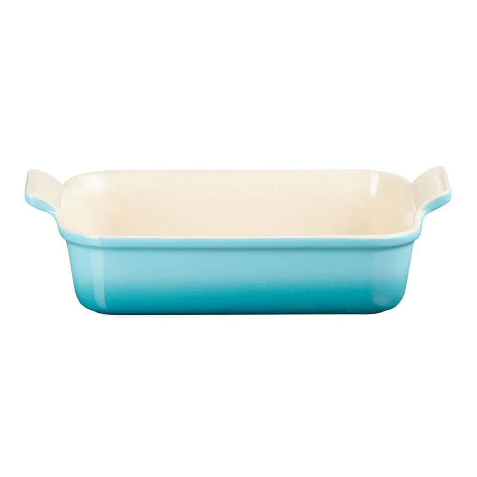 Travessa Retangular Cerâmica Heritage Azul Caribe 26cm Le Creuset