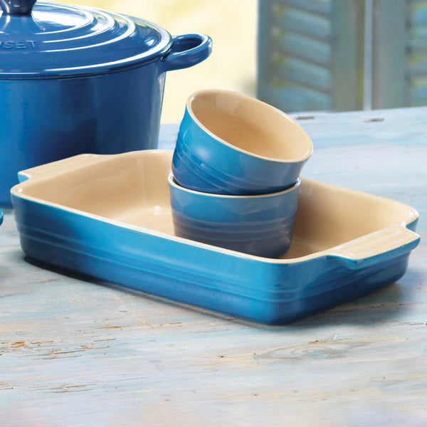 Travessa Retangular Cerâmica Heritage Azul Marseille 26cm Le Creuset