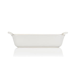 Travessa Retangular Cerâmica Heritage Branco 26cm Le Creuset