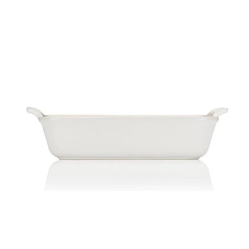 Travessa Retangular Cerâmica Heritage Branco 26cm Le Creuset