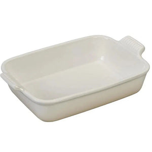 Travessa Retangular Cerâmica Heritage Branco 32cm Le Creuset