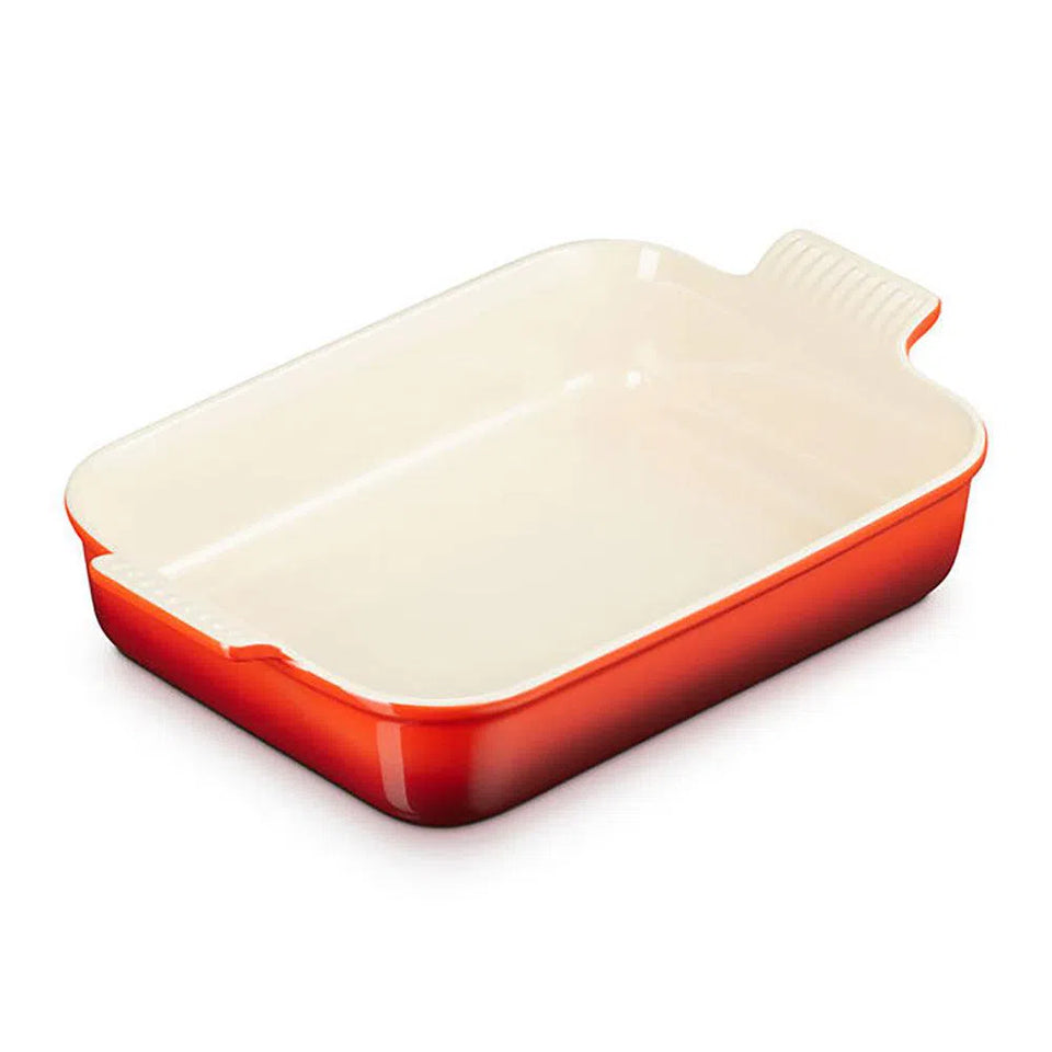 Travessa Retangular Cerâmica Heritage Vermelha 19cm Le Creuset