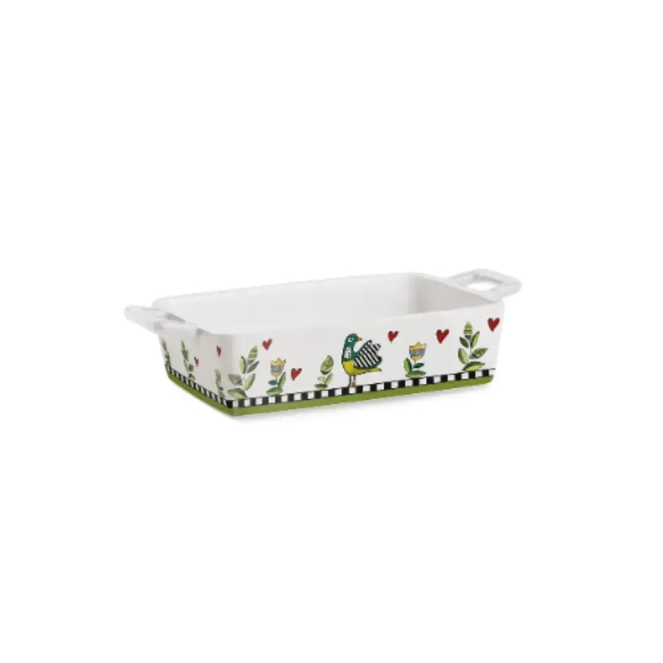 Travessa Retangular Porcelana Verde 25,5x13cm Egan