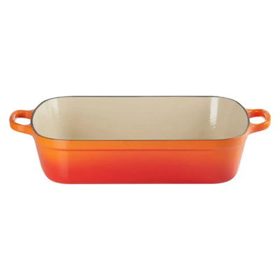 Travessa Retangular com Alças Cerâmica Signature Laranja 37cm Le Creuset