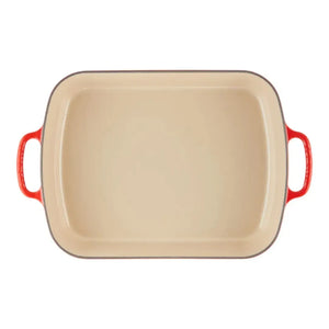 Travessa Retangular com Alças Cerâmica Signature Vermelha 33cm Le Creuset