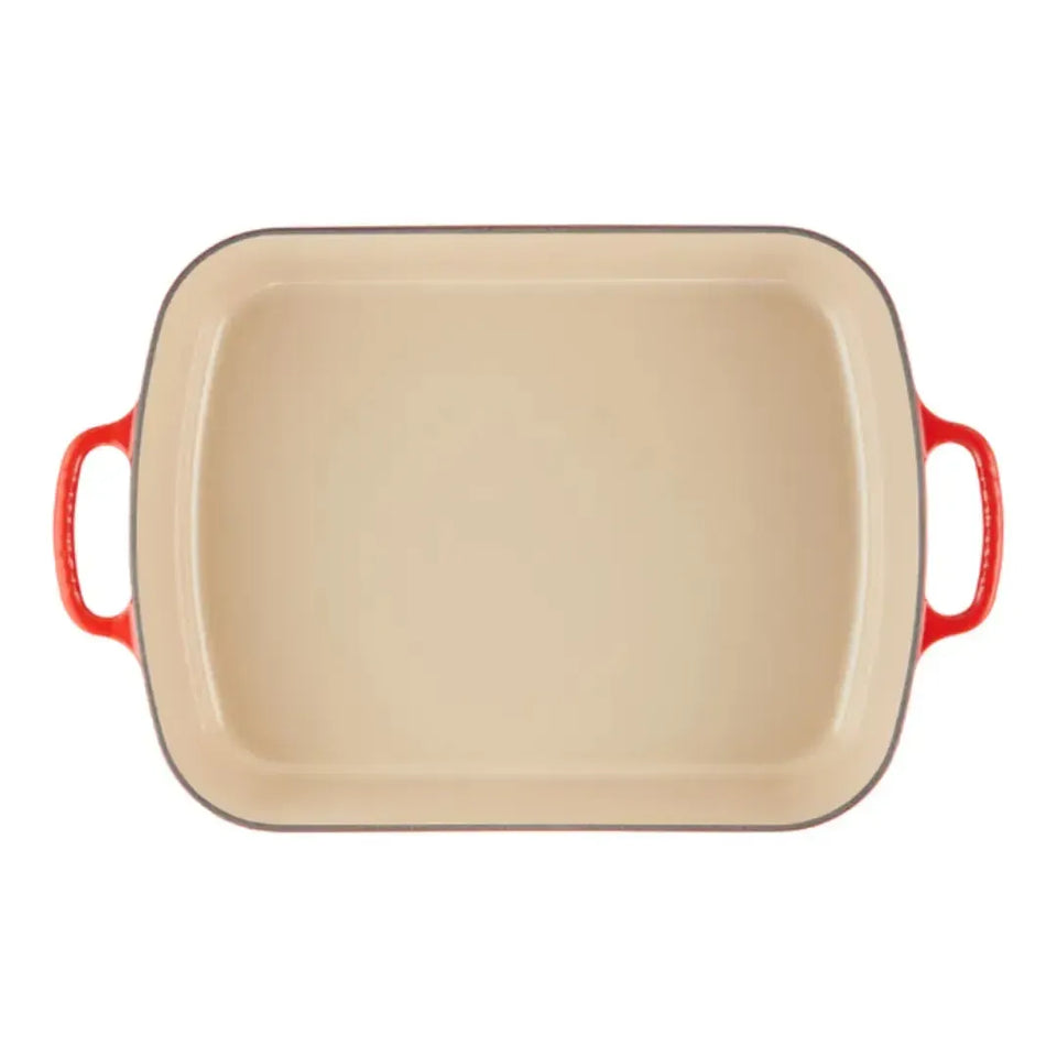 Travessa Retangular com Alças Cerâmica Signature Vermelha 33cm Le Creuset
