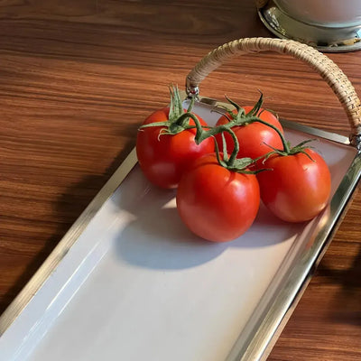 Travessa Retangular de Cerâmica com Alças Object Bahali 3,5x36x18cm