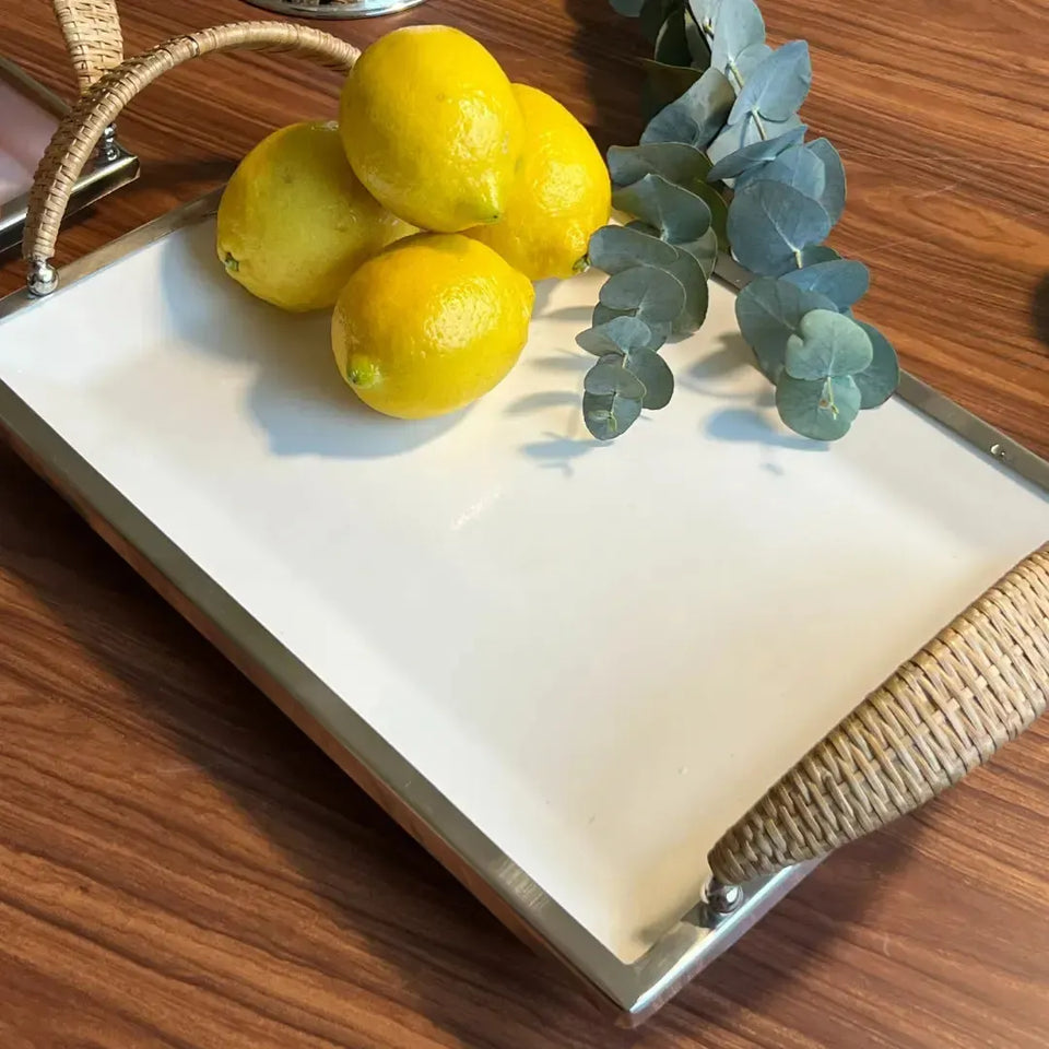 Travessa Retangular de Cerâmica com Alças Object Bahali 3,5x38x28cm