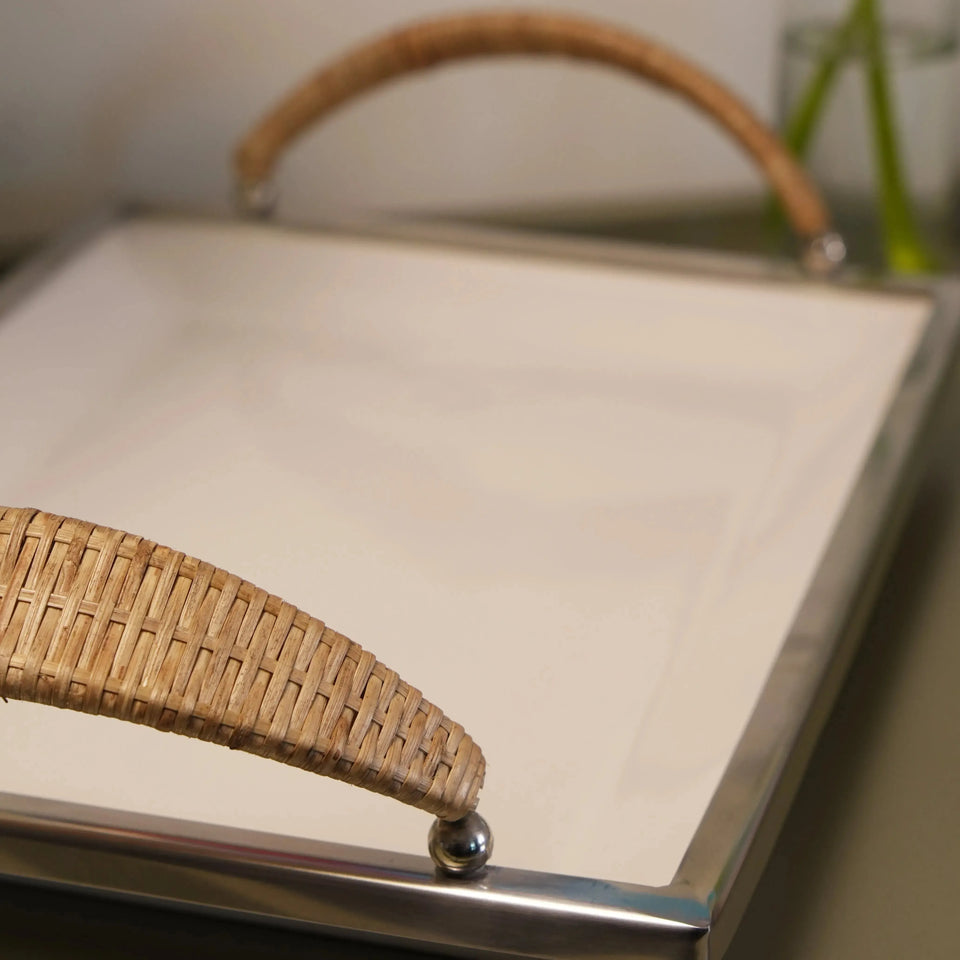 Travessa Retangular de Cerâmica com Alças Object Bahali 3,5x38x28cm