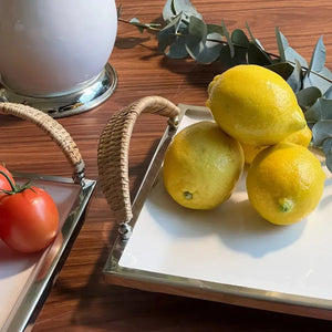 Travessa Retangular de Cerâmica com Alças Object Bahali 3,5x38x28cm