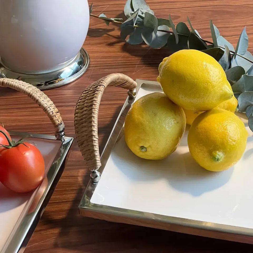 Travessa Retangular de Cerâmica com Alças Object Bahali 3,5x38x28cm