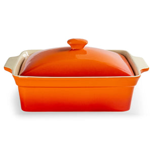 Caçarola Cerâmica Laranja Degradê 36,2x25,5x15cm Atmosfera
