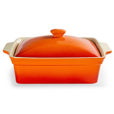 Caçarola Cerâmica Laranja Degradê 36,2x25,5x15cm Atmosfera