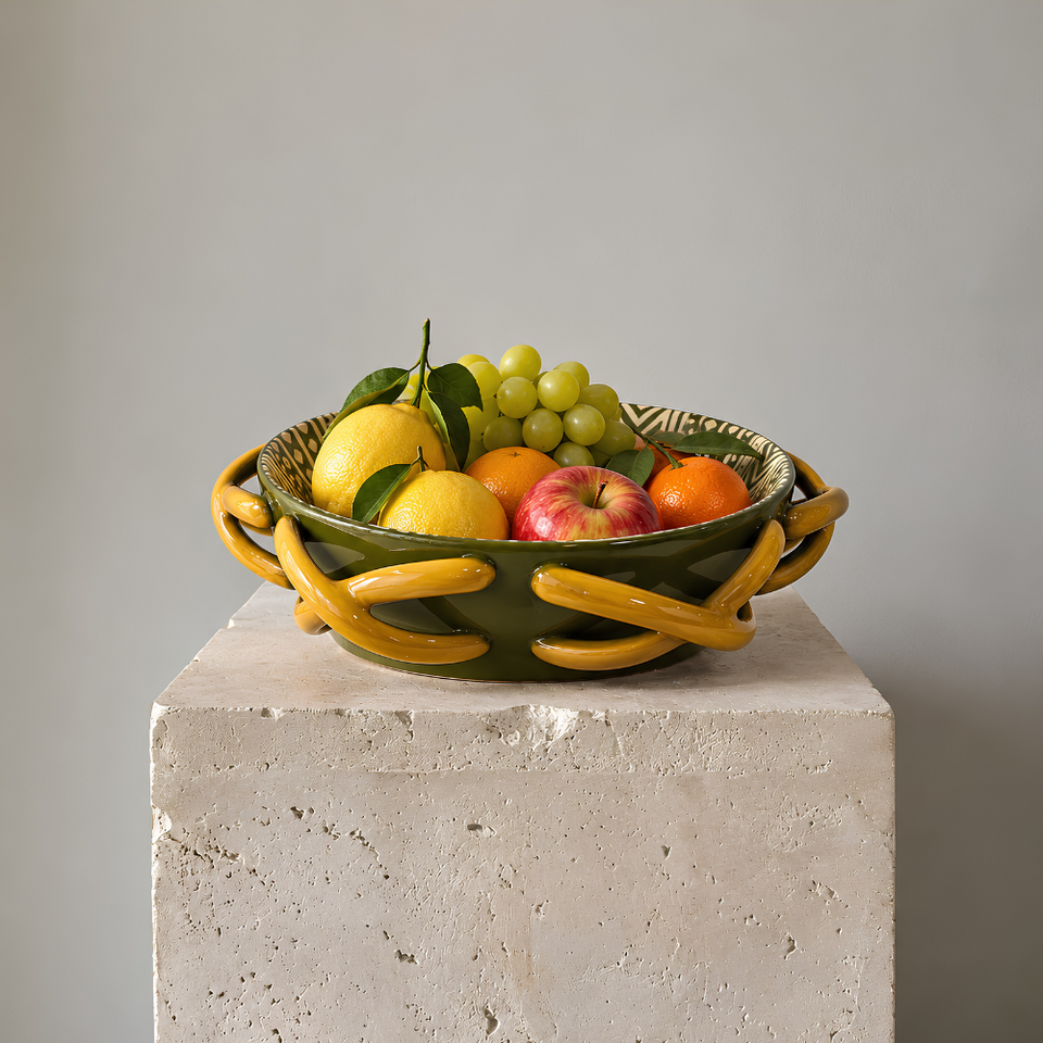 PRÉ-VENDA: Centro de Mesa Fruteira Savana Verde 28cm