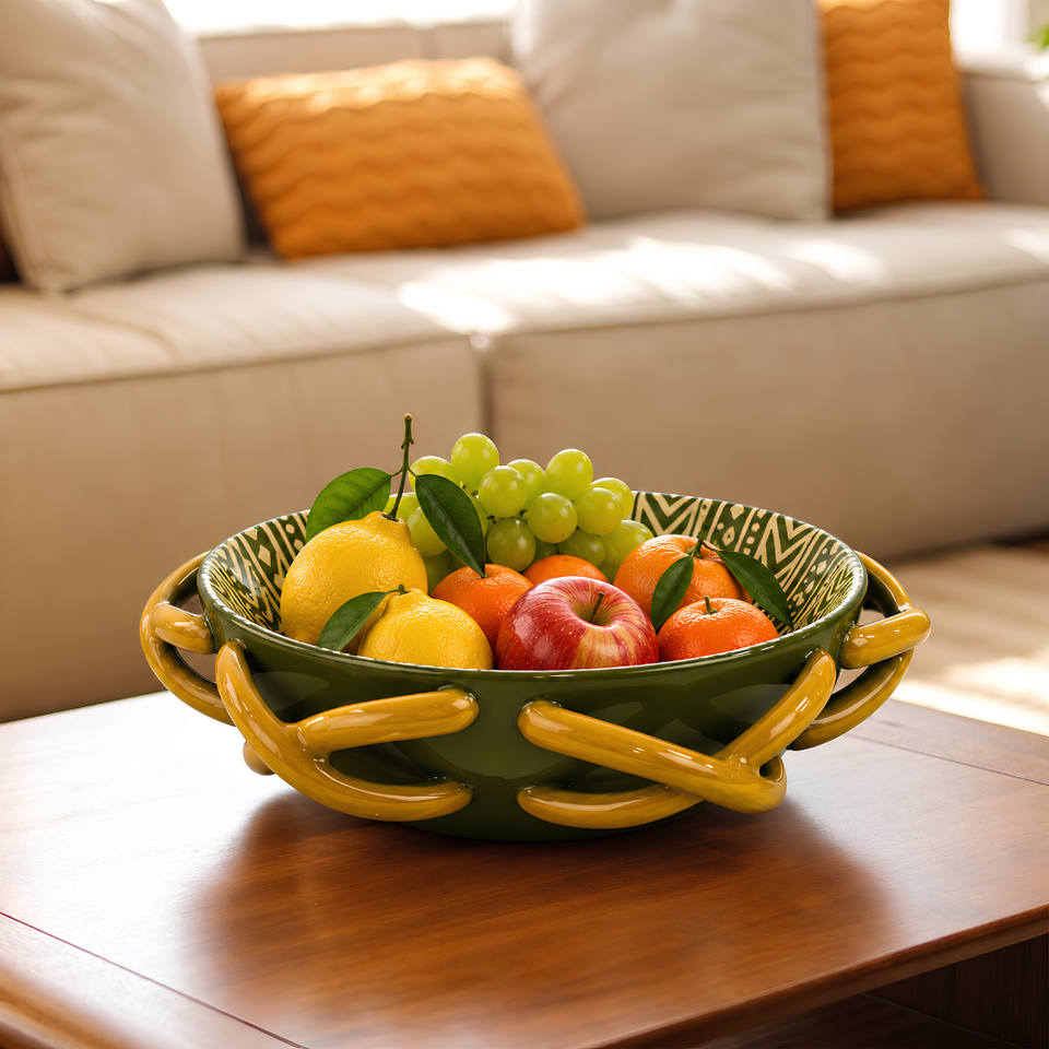 PRÉ-VENDA: Centro de Mesa Fruteira Savana Verde 28cm