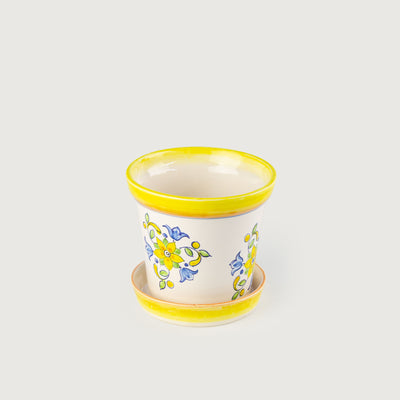 Vaso Pequeno com Prato Cerâmica Napoli