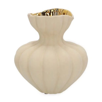 Vaso Cerâmica Bege 24x22cm Mart