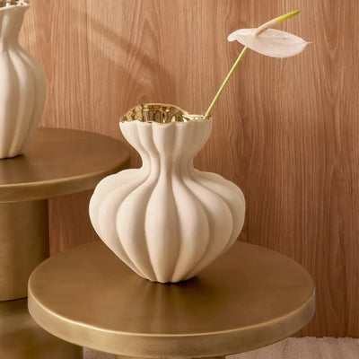 Vaso Cerâmica Bege 24x22cm Mart