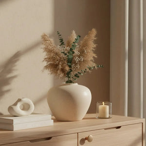 Vaso Cerâmica Off White 18x20,5cm Mart