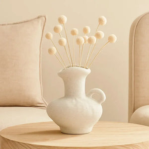Vaso Cerâmica Off White 22,5x18,5x17cm Mart