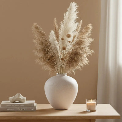 Vaso Cerâmica Off White 24x23cm Mart