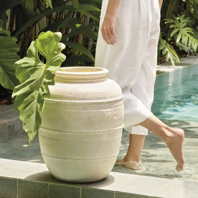 Vaso Fibra de Vidro Off White 46x35cm Mart