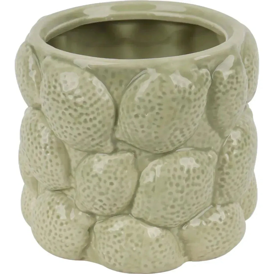 Vaso Limões Cerâmica Verde 11x12cm Tuut