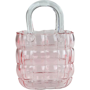 Vaso Vidro Bolsa Rosa 22x15x8 Tuut