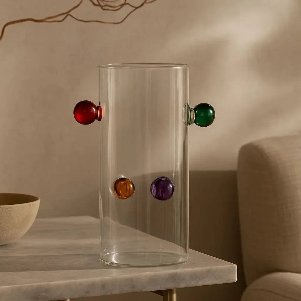 Vaso de Vidro Colors Linha Sintonia 16x12x8cm